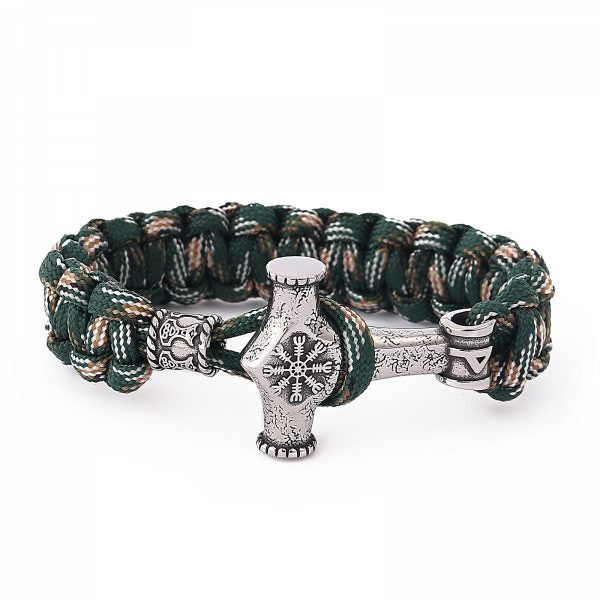 Paracord Armband Mjölnir Galdrastafir - Multi Color