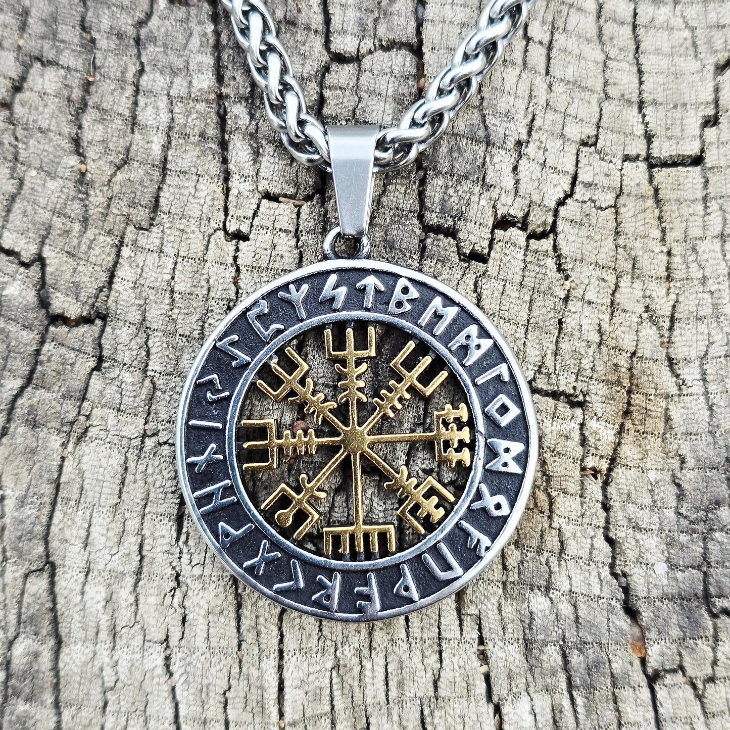 Halsband Runkompass Vegvisir - Dubbelfärgad