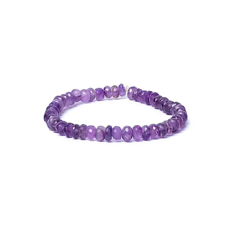 Facettiertes Amethyst-Armband – AA-Qualität, 6 mm