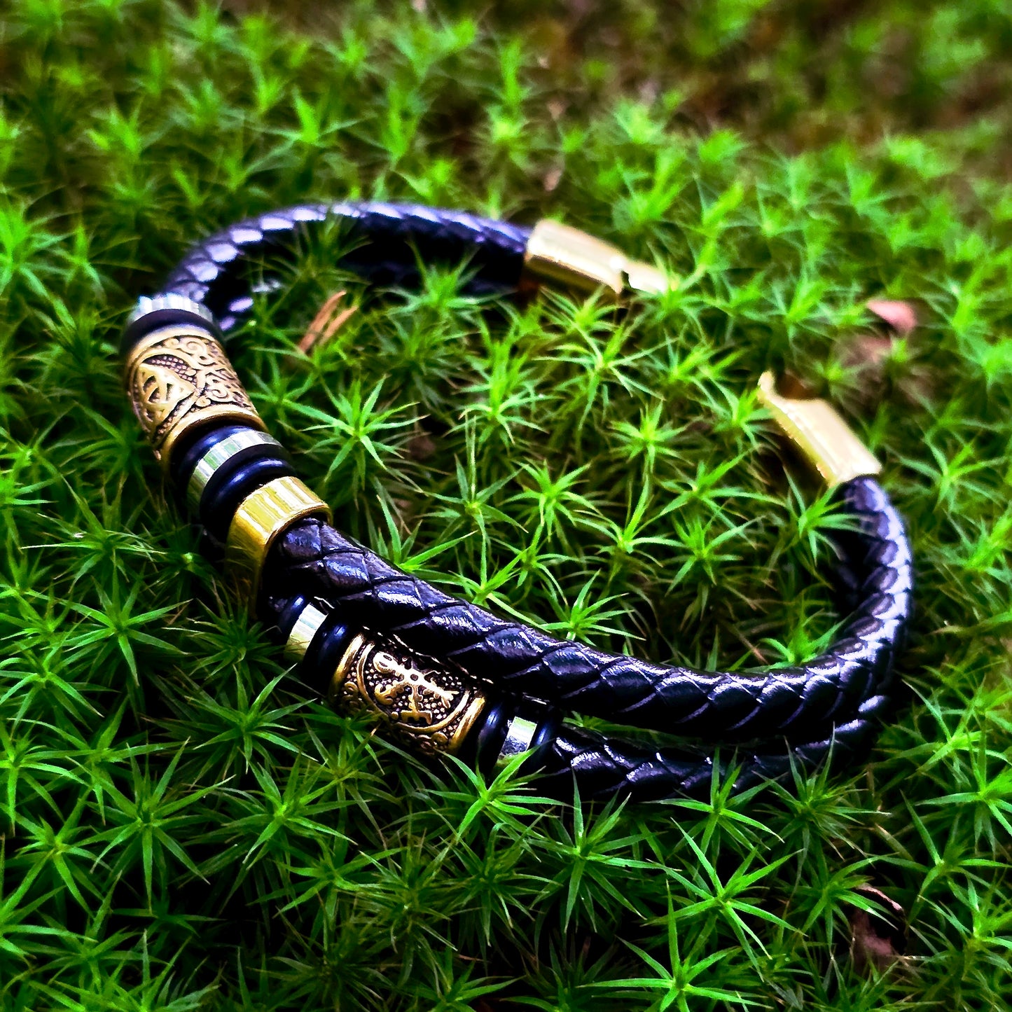 Armband Vegvisir och Valknut Dubbla - Dual Tone