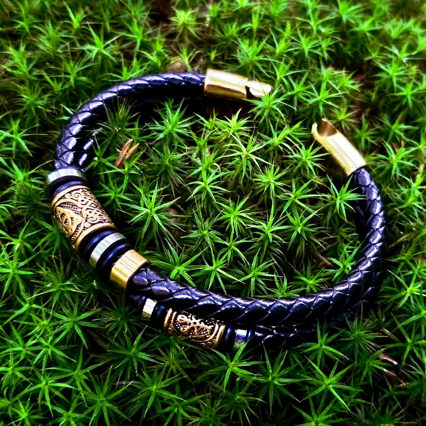 Armband Vegvisir och Valknut Dubbla - Dual Tone