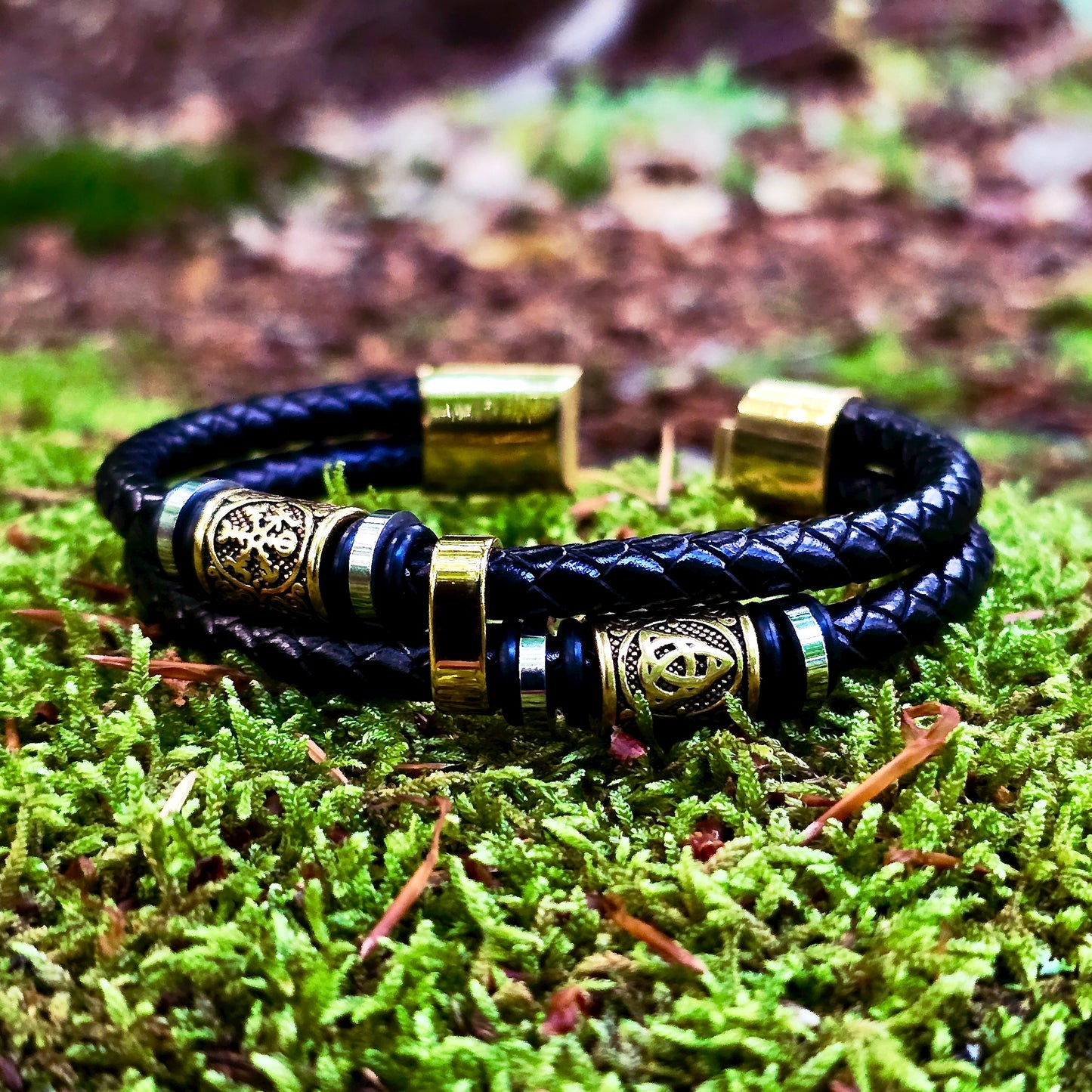 Armband Vegvisir och Valknut Dubbla - Dual Tone