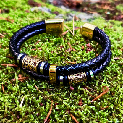 Armband Vegvisir och Valknut Dubbla - Dual Tone