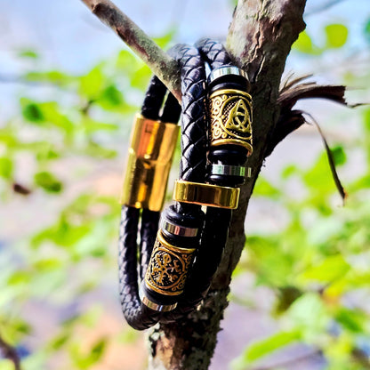 Armband Vegvisir och Valknut Dubbla - Dual Tone