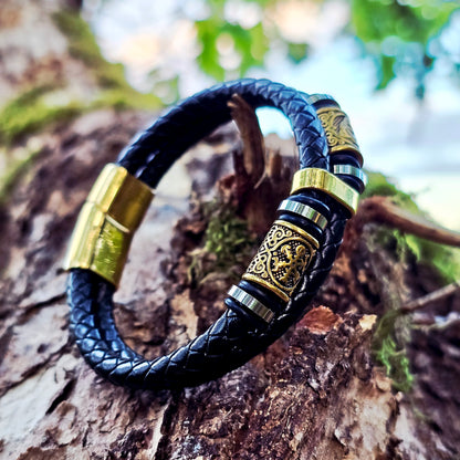 Armband Vegvisir och Valknut Dubbla - Dual Tone