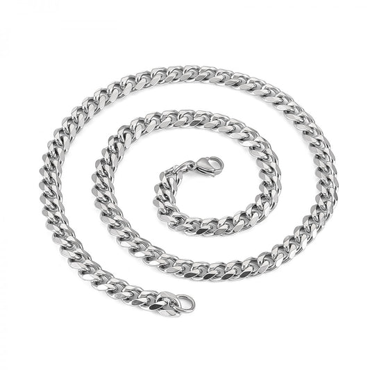 Curbchain 9mm Halsband Rostfritt stål