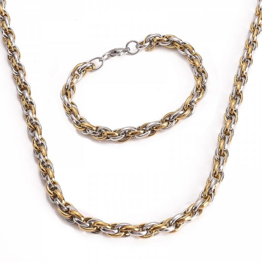 Halsband och armband Birka-set - Tvåfärgat