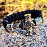 Paracord Armband Mjölnir Asgard-Knut - Silver