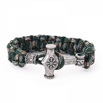 Paracord Armband Mjölnir Galdrastafir - Multi Color