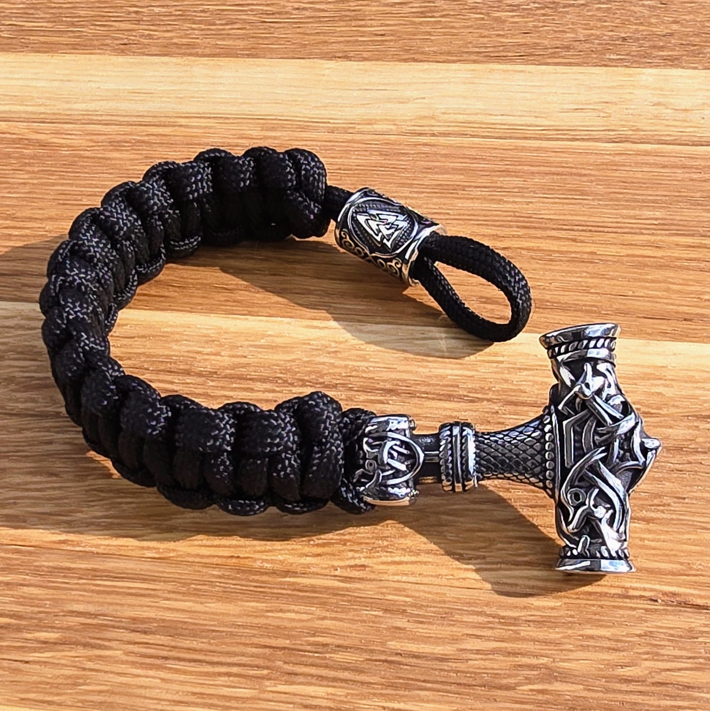 Paracord Armband Mjölnir Asgard-Knut - Silver