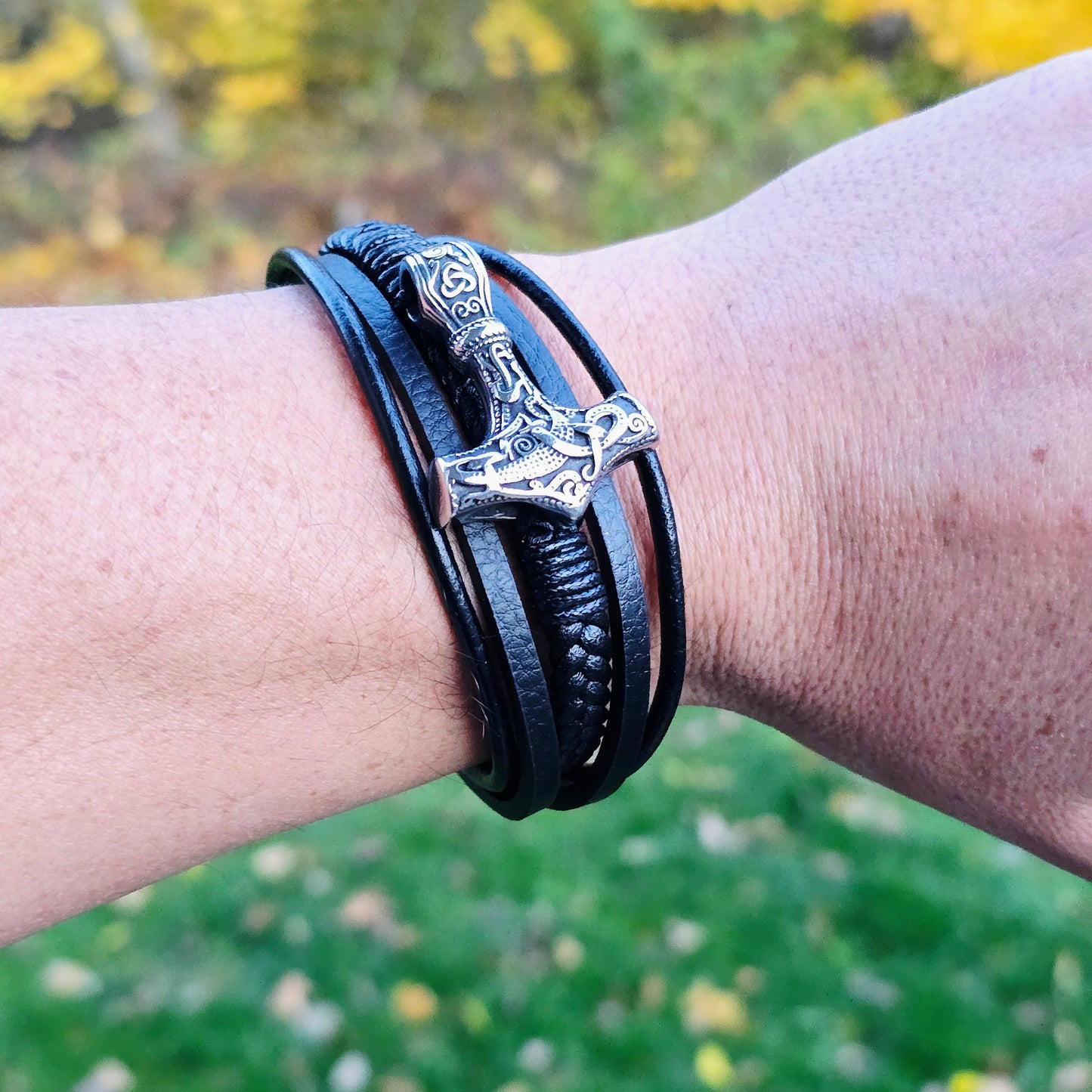 Bracelett Leather Mjönir Fimm