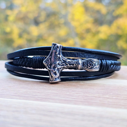 Bracelett Leather Mjönir Fimm