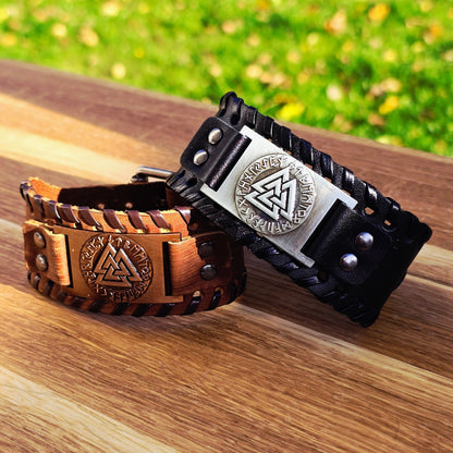 Bracelet Valknut Premiumleather - Black
