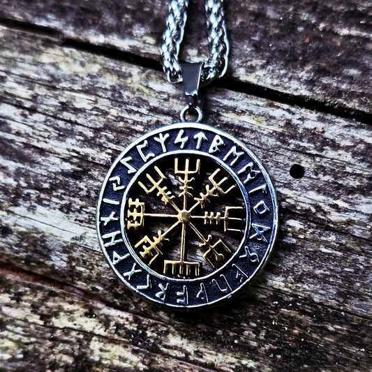 Halsband Runkompass Vegvisir - Dubbelfärgad