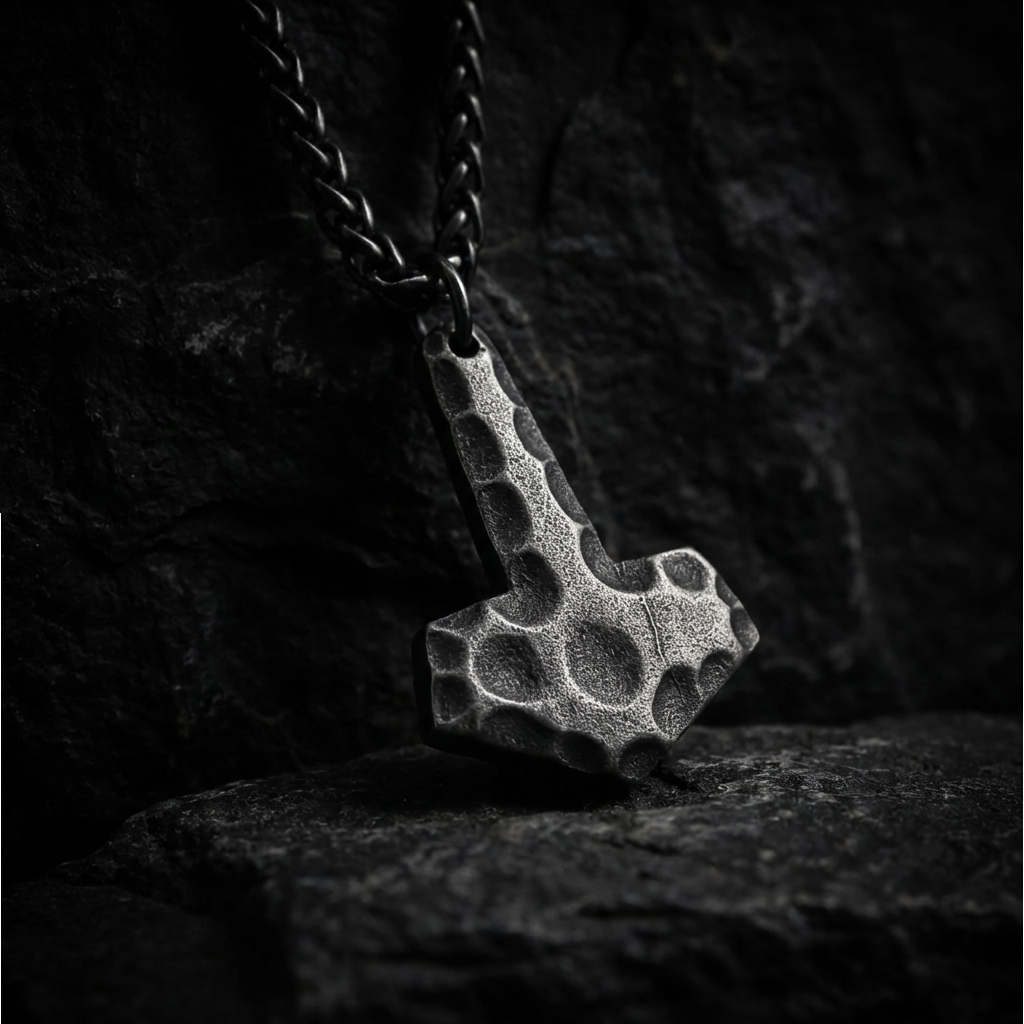 Halsband Mjölnir Hamrad Finish - Antik