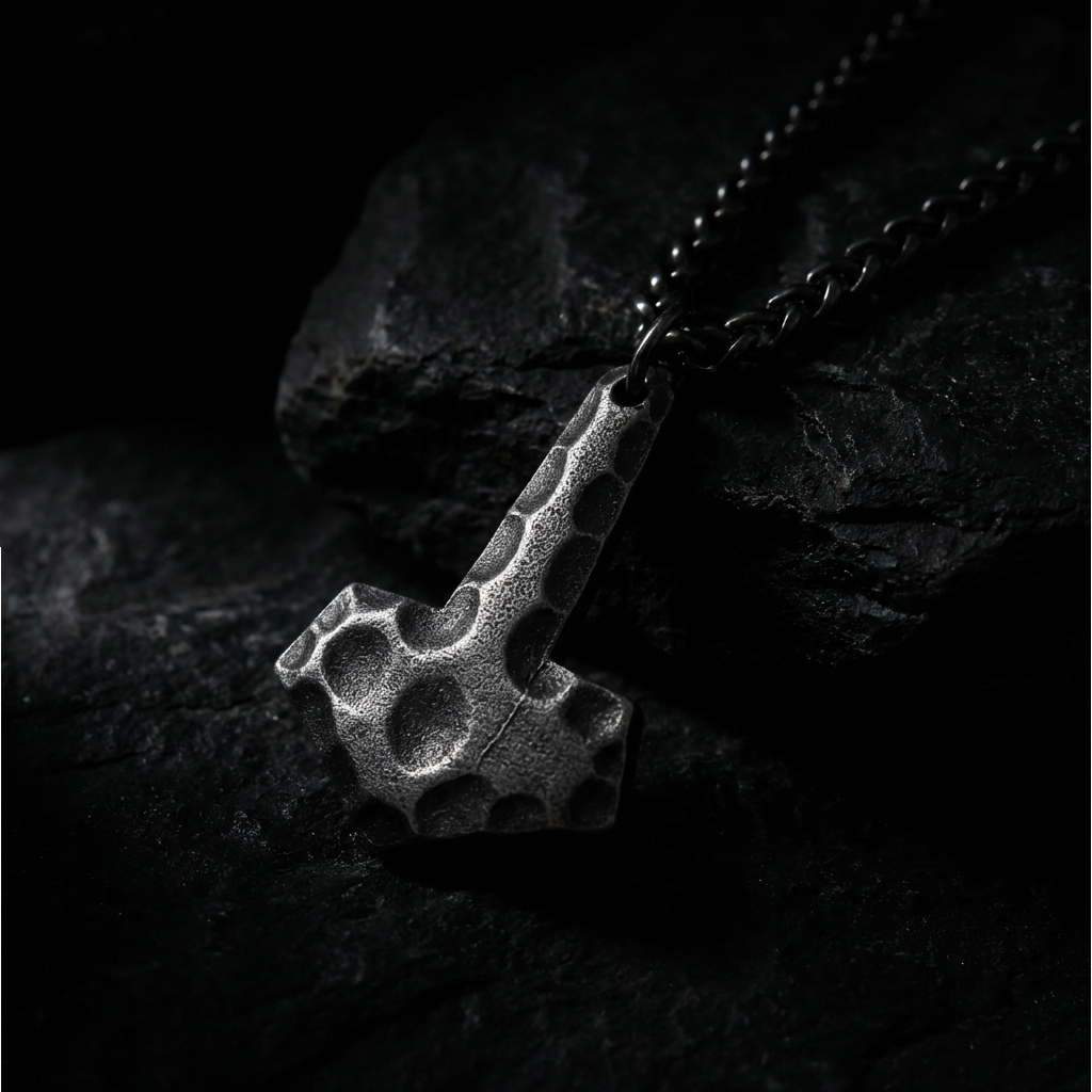 Halsband Mjölnir Hamrad Finish - Antik