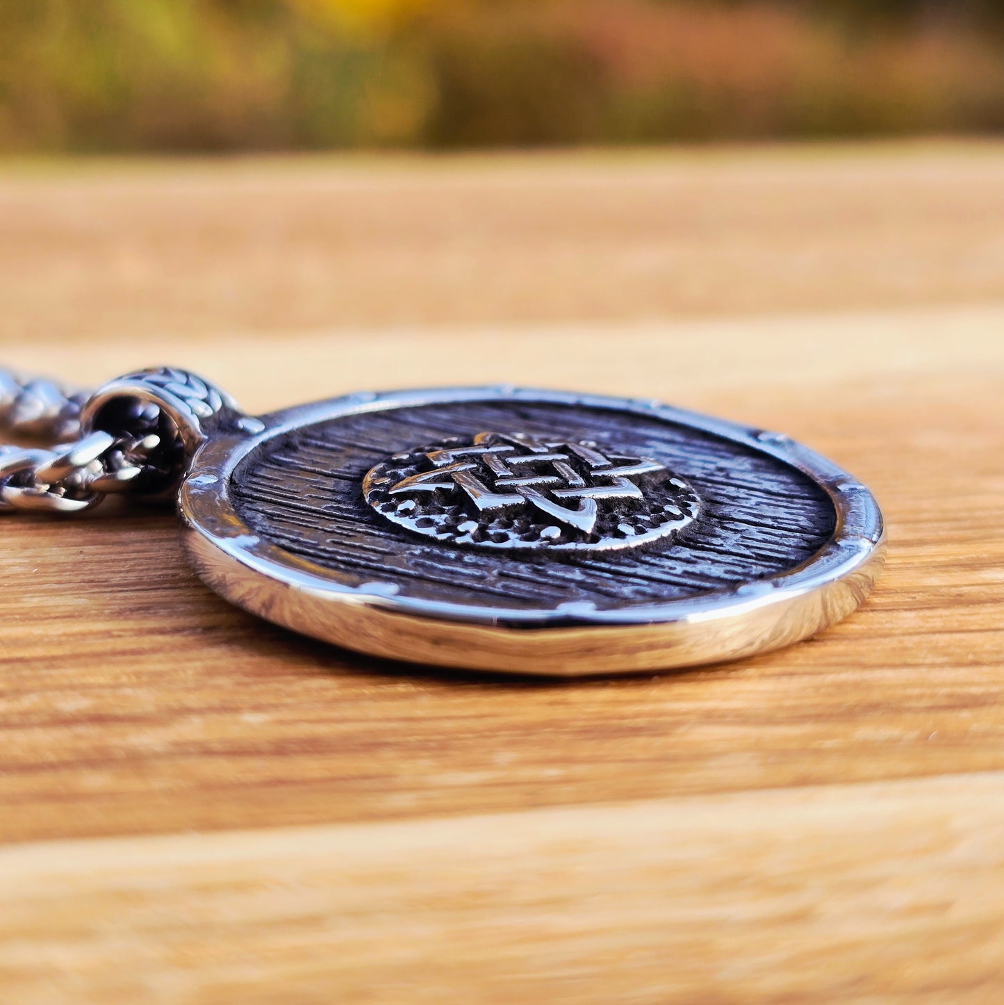 Halskette mit Wikingerschild – Silber