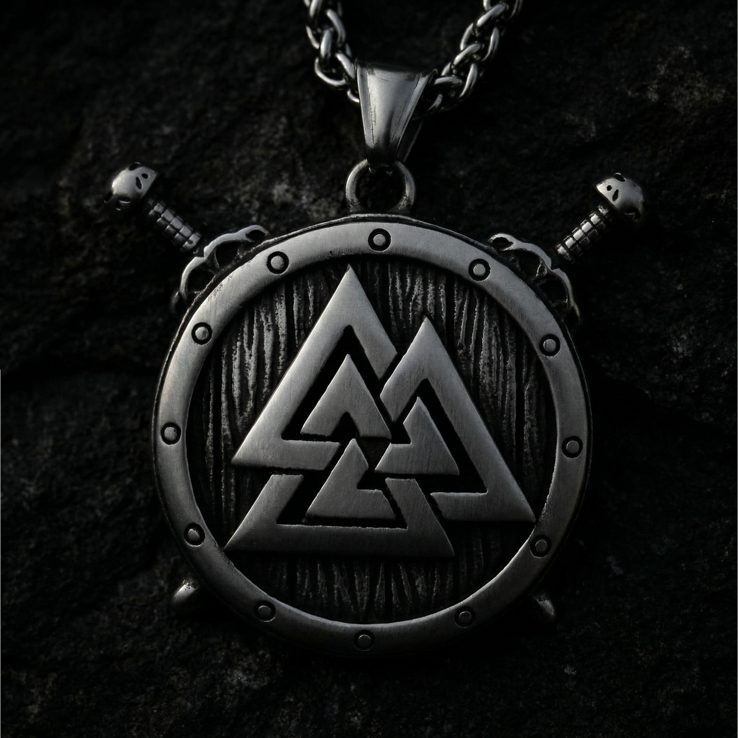 Halsband Valknut Sköld - Silver