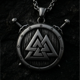 Halsband Valknut Sköld - Silver