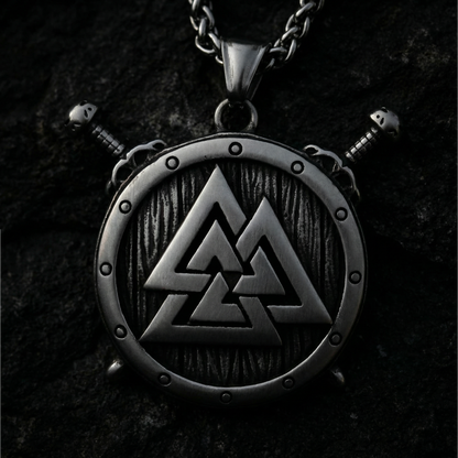 Halsband Valknut Sköld - Silver