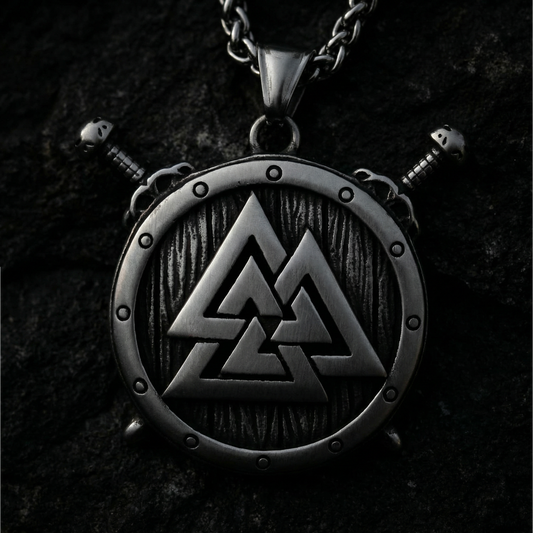 Halsband Valknut Sköld - Silver