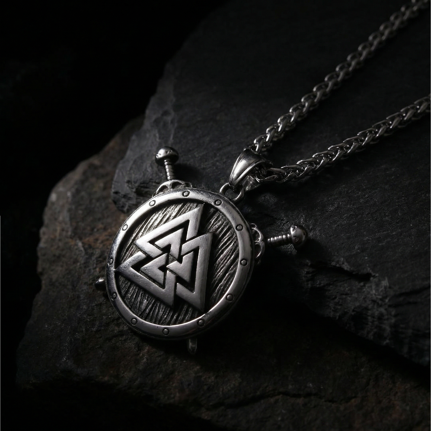Halsband Valknut Sköld - Silver