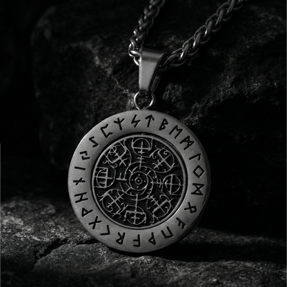 Roterande Vegvisir Halsband Polerat - S