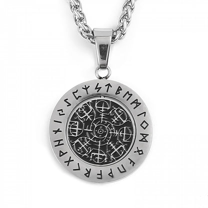 Roterande Vegvisir Halsband Polerat - S