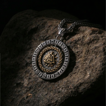 Roterande vikingahalsband "Vegvisir Islandskompass"