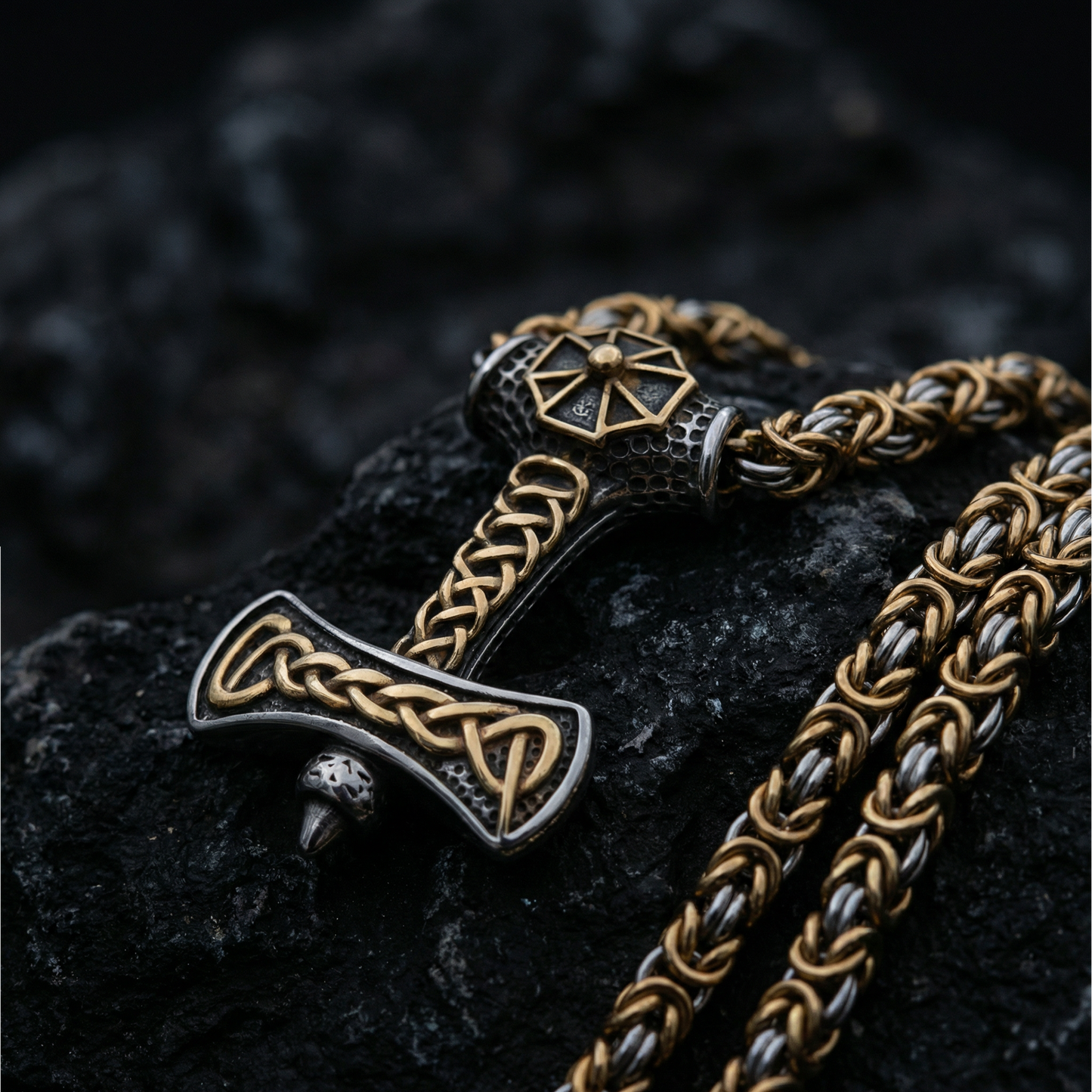 Kunglig kedja halsband vikingatid - dubbelfärgad