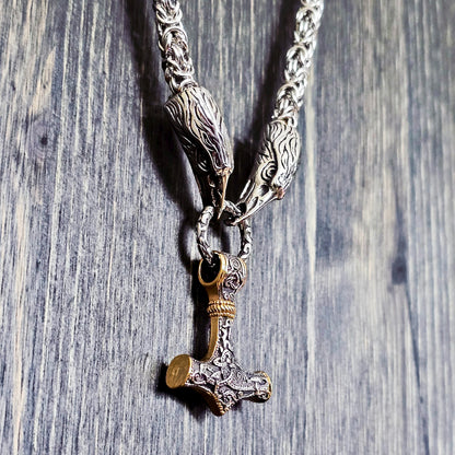 Guardian King Chain Halsband Hugin och Munin - Dubbelfärgad