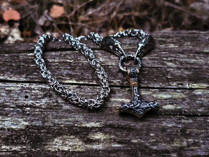 Guardian King Chain Halsband Hugin och Munin - Dubbelfärgad