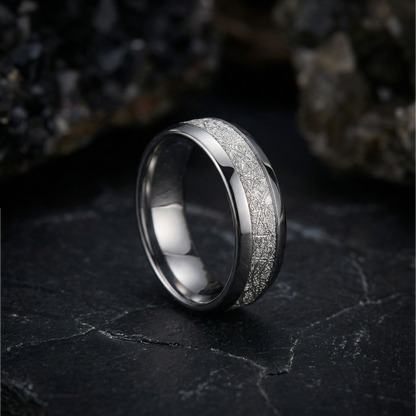 Volframring Bright Frost - Rent Silver 8mm