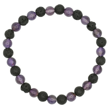 Lava Stone and Amethyst Bracelet – Natural Contrast