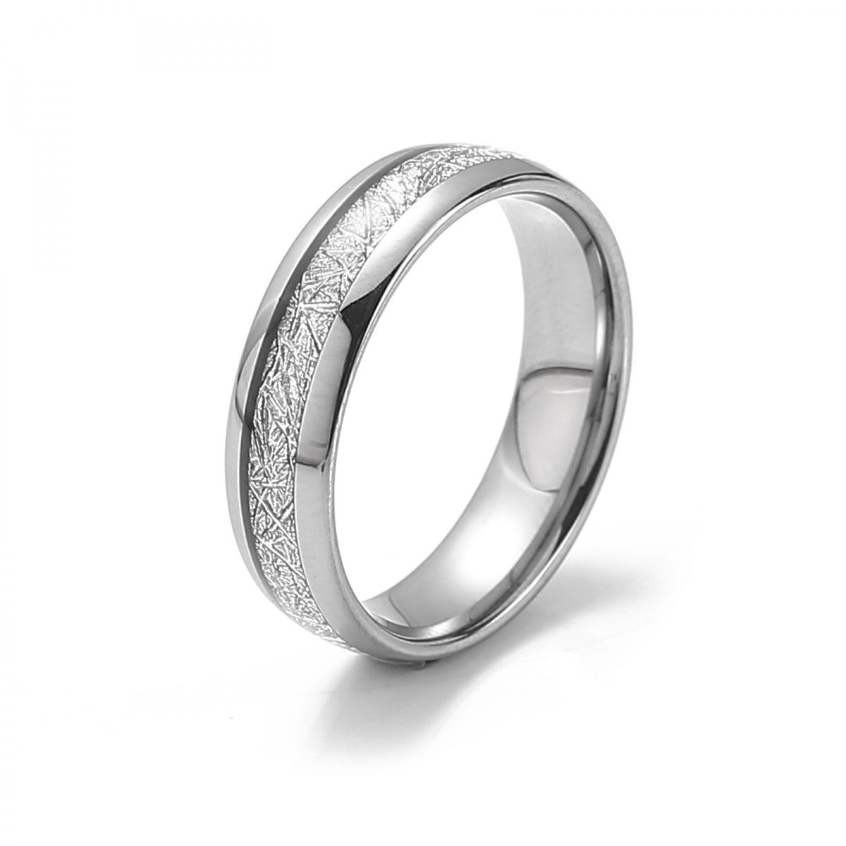 Volframring Bright Frost - Rent Silver 6mm