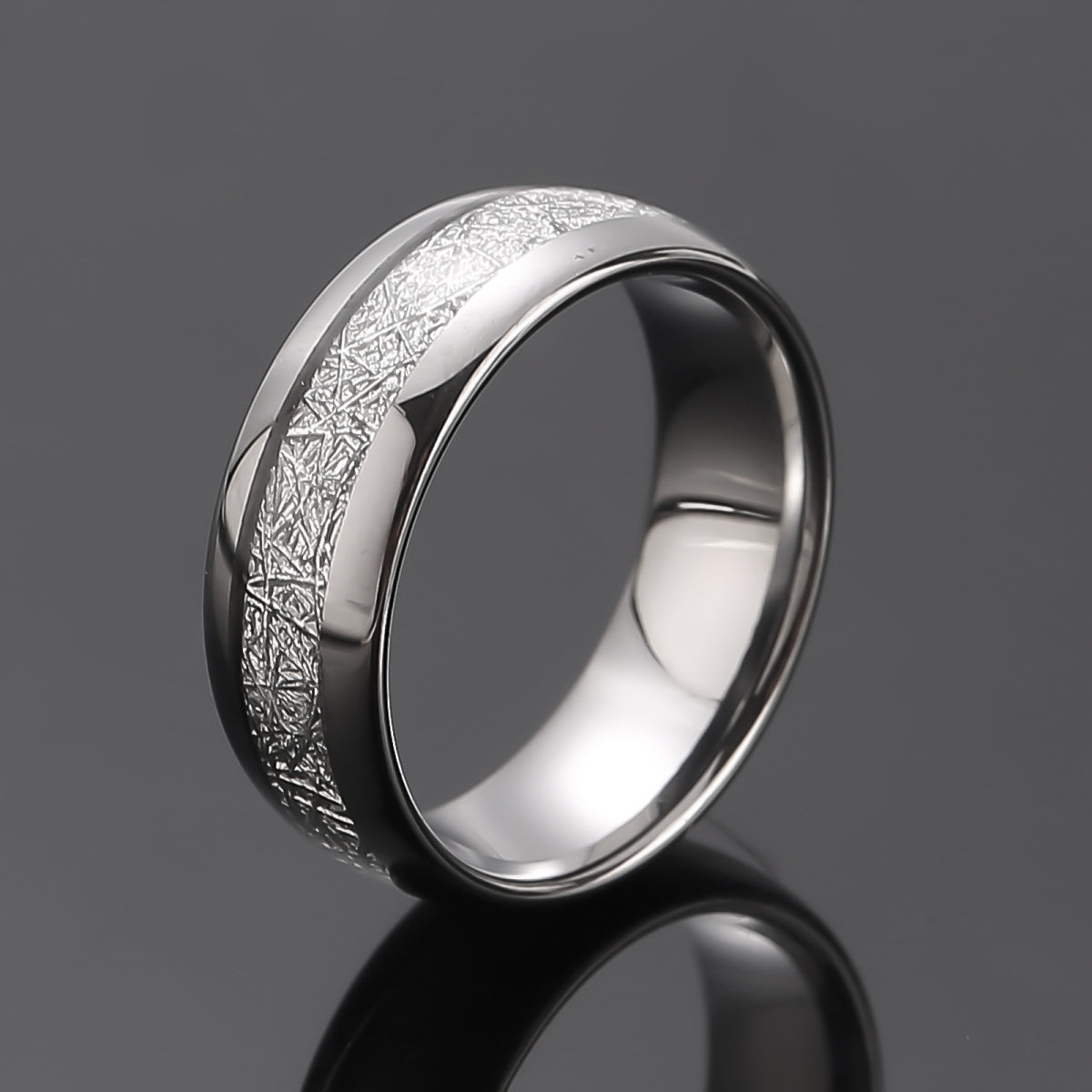 Volframring Bright Frost - Rent Silver 8mm