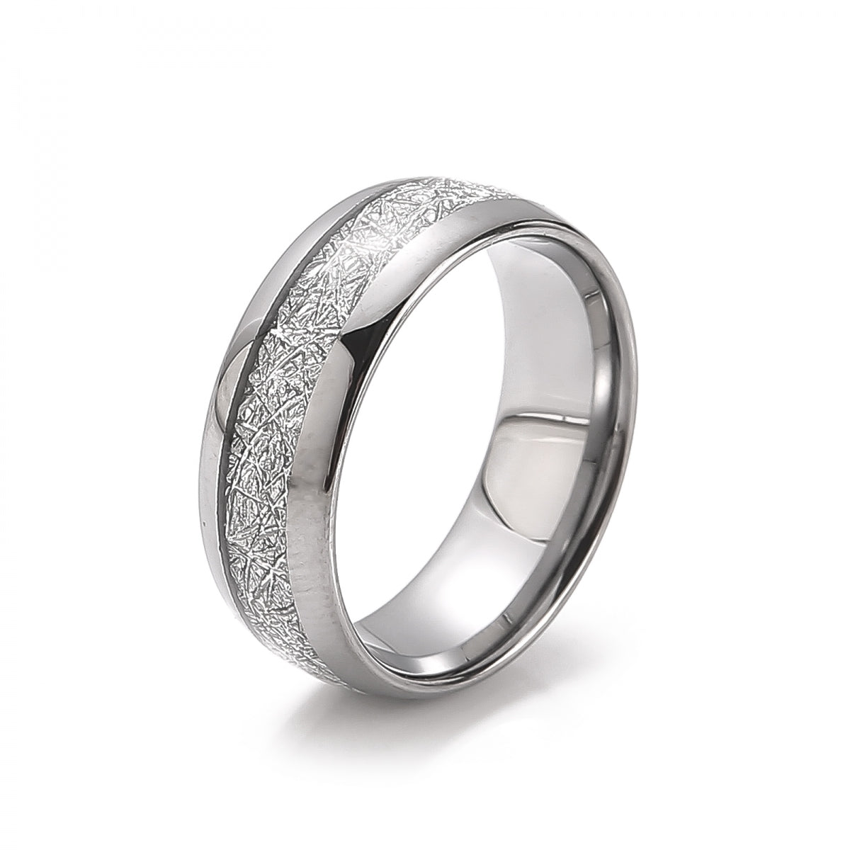 Volframring Bright Frost - Rent Silver 8mm