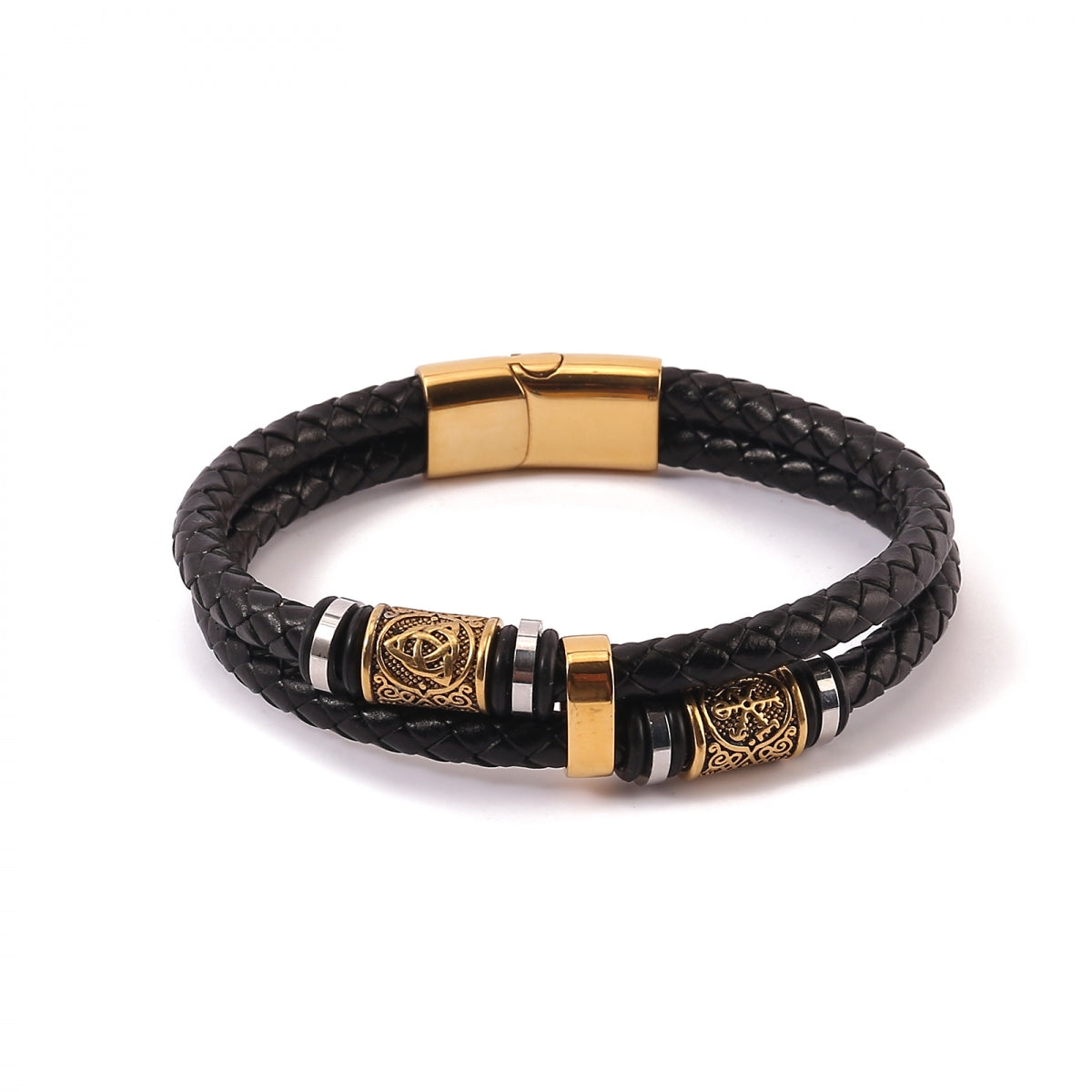 Armband Vegvisir och Valknut Dubbla - Dual Tone