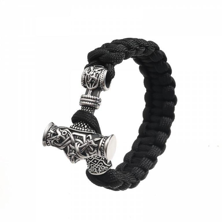 Paracord Armband Mjölnir Asgard-Knut - Silver