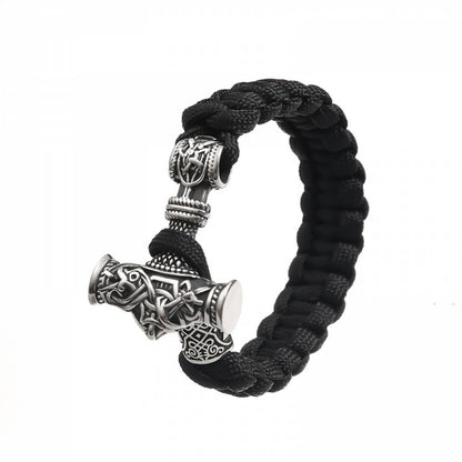 Paracord Armband Mjölnir Asgard-Knut - Silver