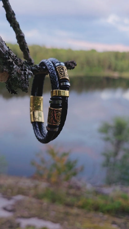 Armband Vegvisir och Valknut Dubbla - Dual Tone